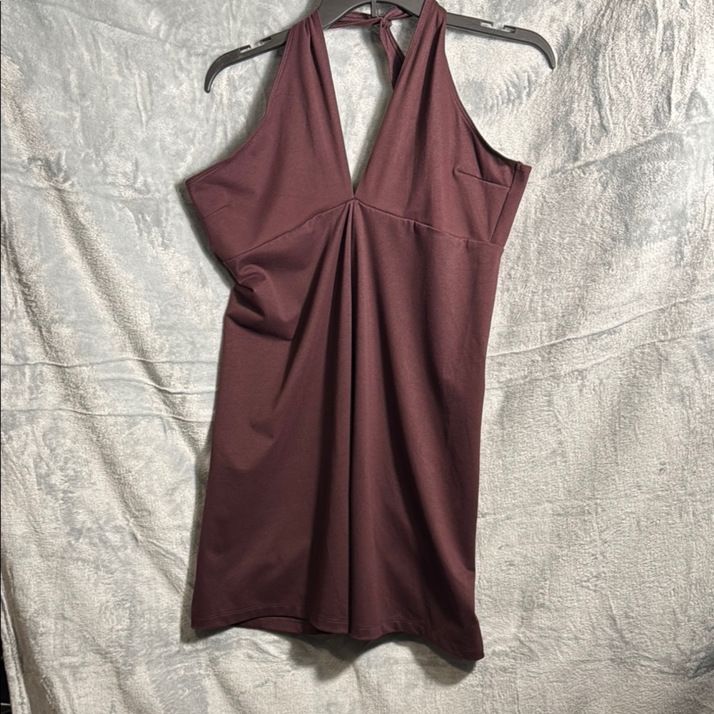 Victoria sport one piece activewear romper women’s size large Halter Neck maroon